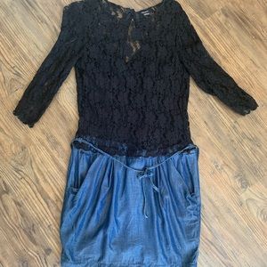 Miss Sixty Denim & Lace Dress